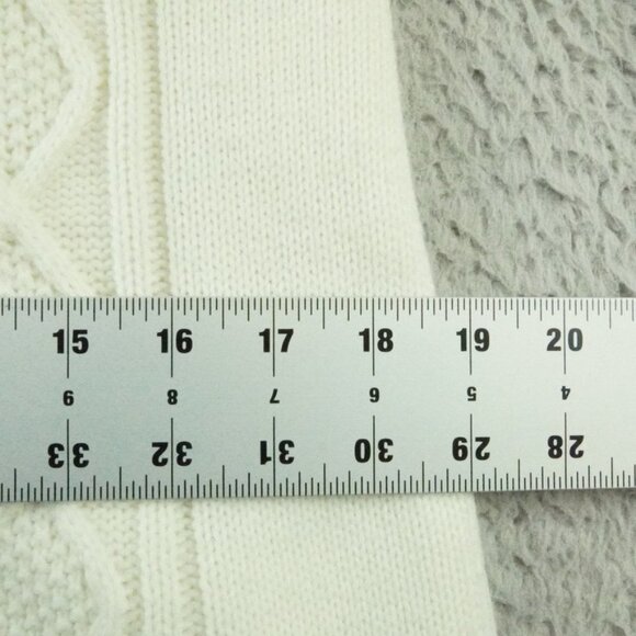 Eliza J Knit Sweater Dress Womens Large White Bell Sleeve Nordic Scandinavian - Picture 9 of 13